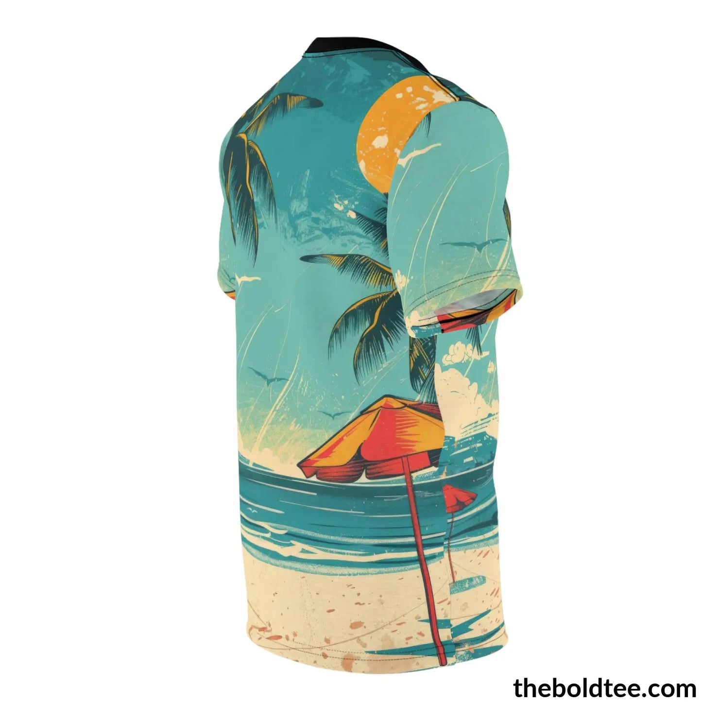 Vintage Summer Beach Tee - Premium All Over Print Crewneck Shirt Prints