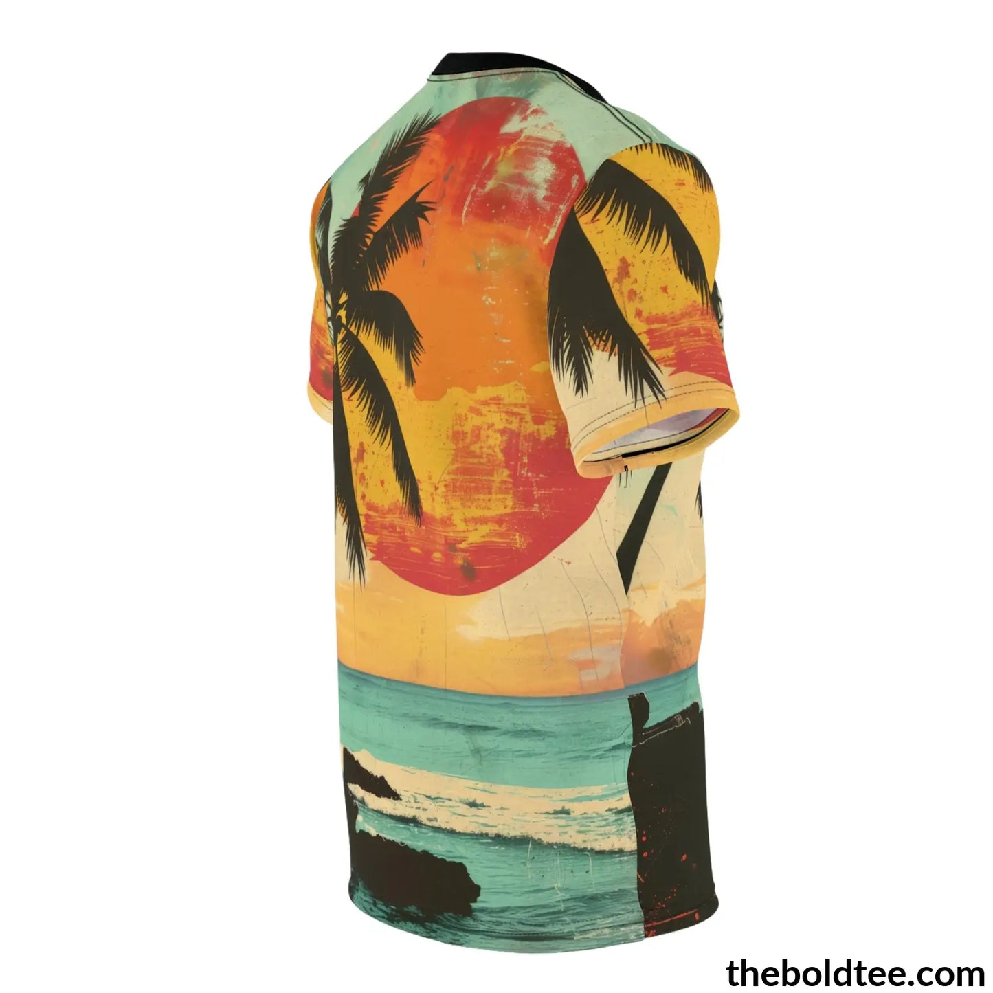 Vintage Summer Beach Tee - Premium All Over Print Crewneck Shirt Prints