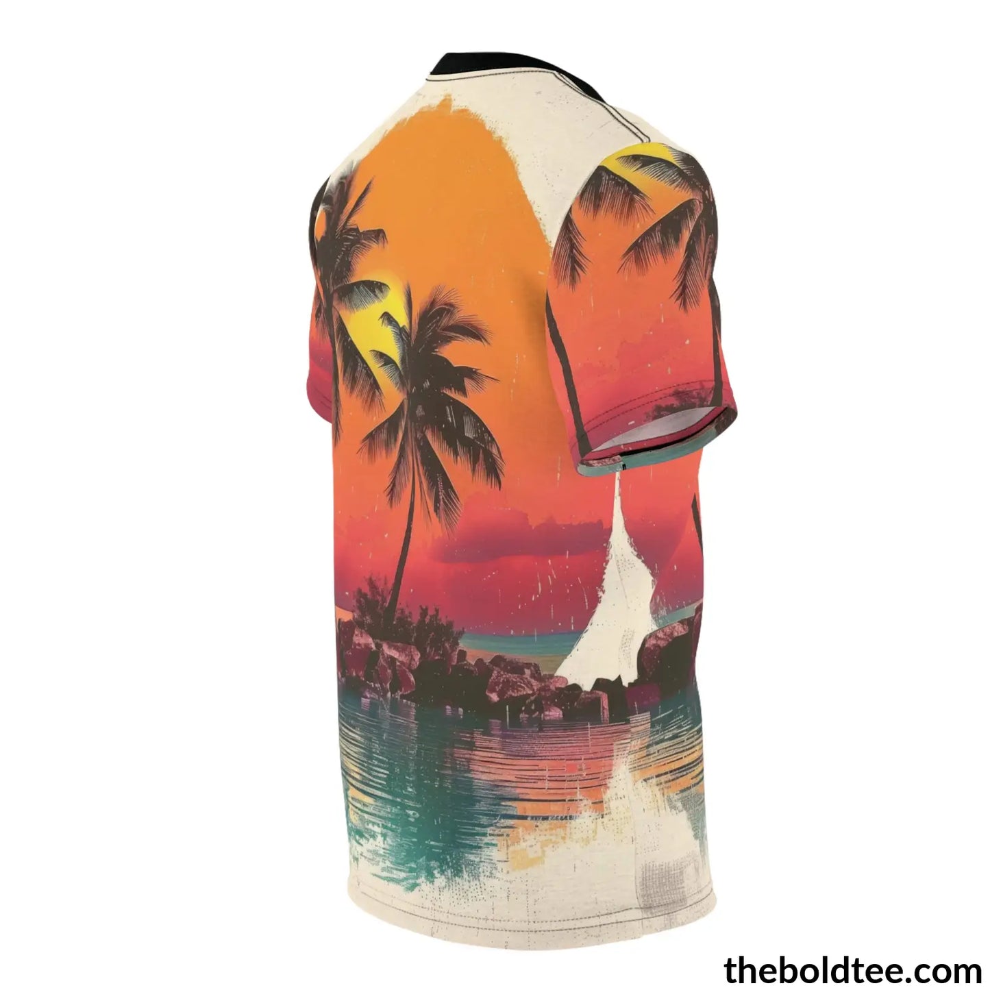 Vintage Summer Beach Tee - Premium All Over Print Crewneck Shirt Prints