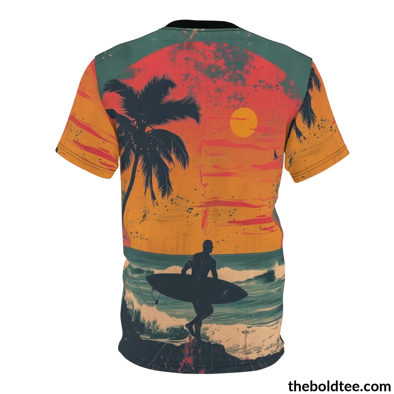 Vintage Summer Beach Tee - Premium All Over Print Crewneck Shirt Prints