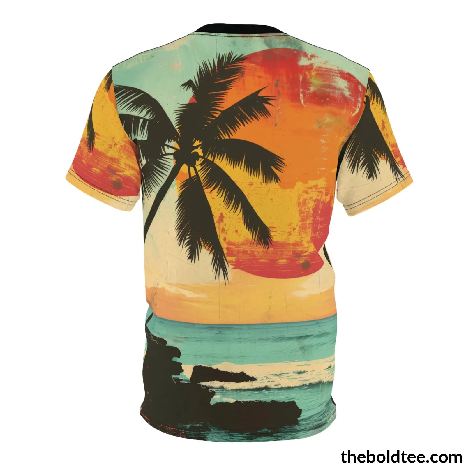 Vintage Summer Beach Tee - Premium All Over Print Crewneck Shirt Prints