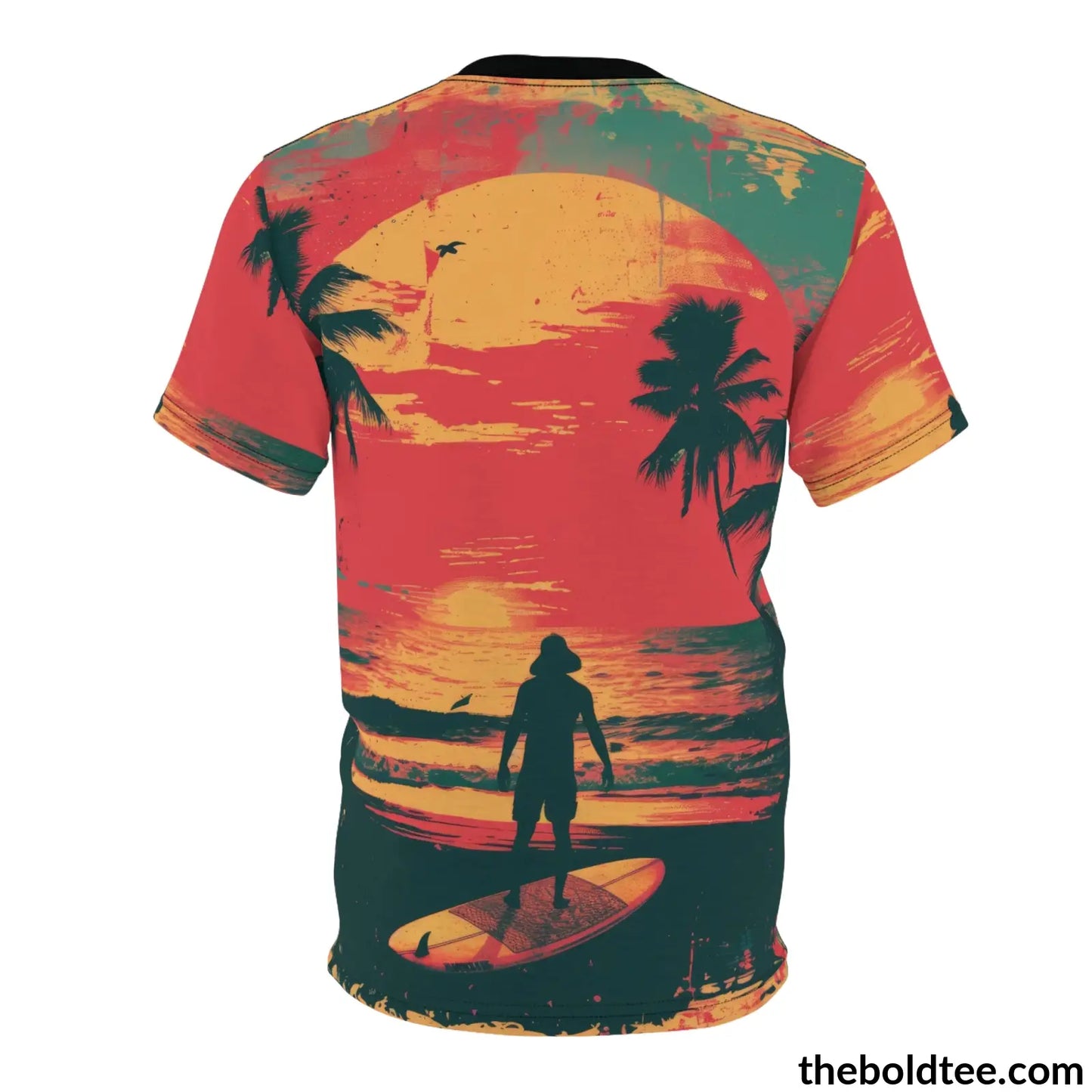 Vintage Summer Beach Tee - Premium All Over Print Crewneck Shirt Prints