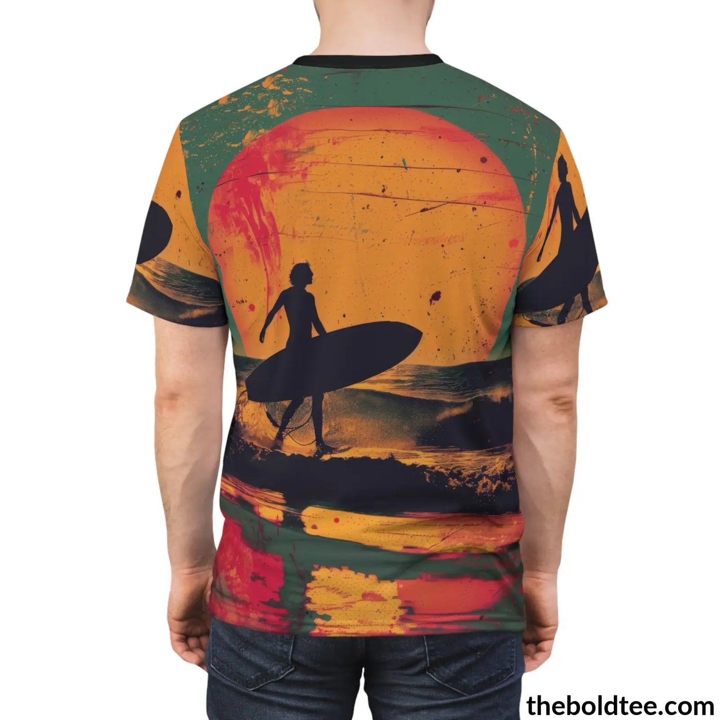 Vintage Summer Beach Tee - Premium All Over Print Crewneck Shirt Prints