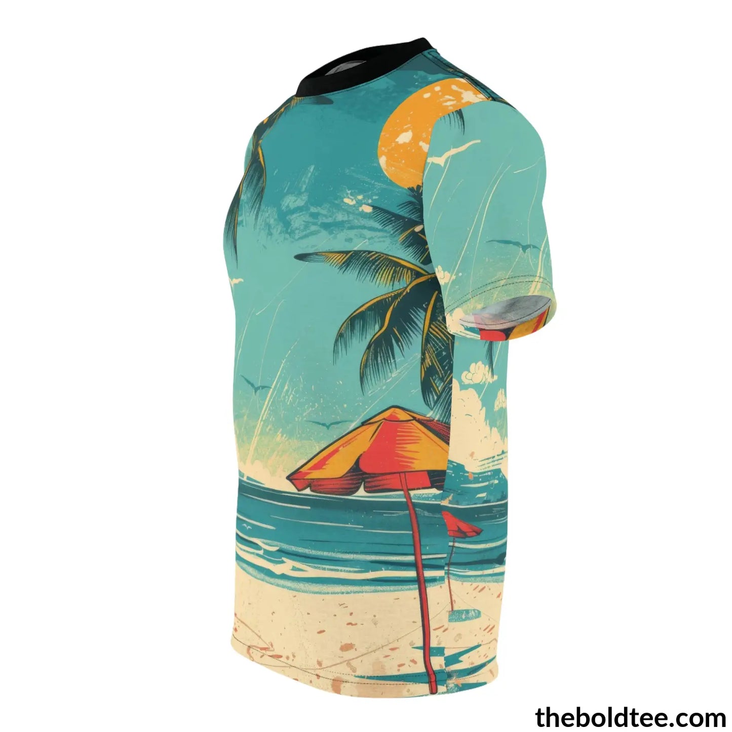 Vintage Summer Beach Tee - Premium All Over Print Crewneck Shirt Prints