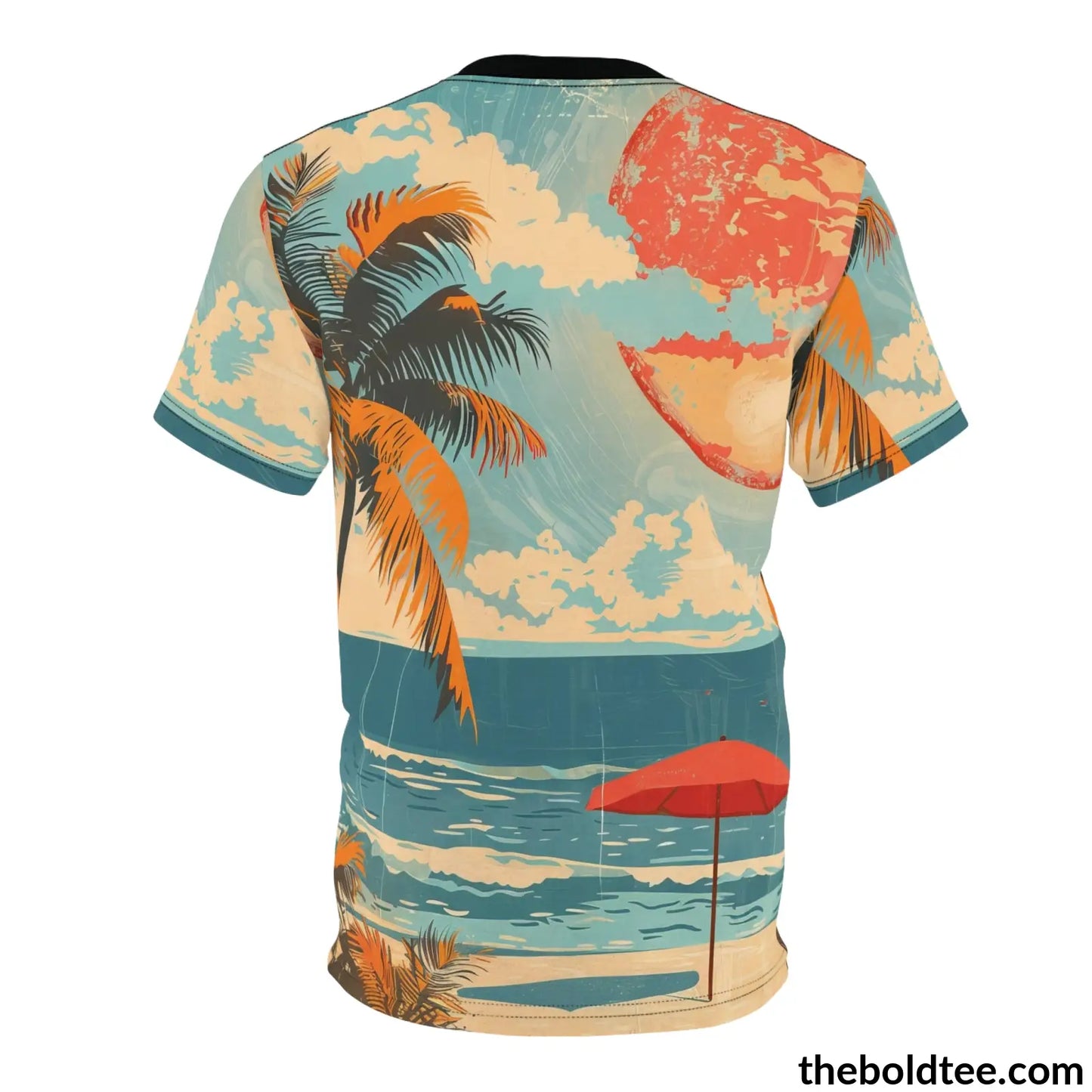 Vintage Summer Beach Tee - Premium All Over Print Crewneck Shirt Prints