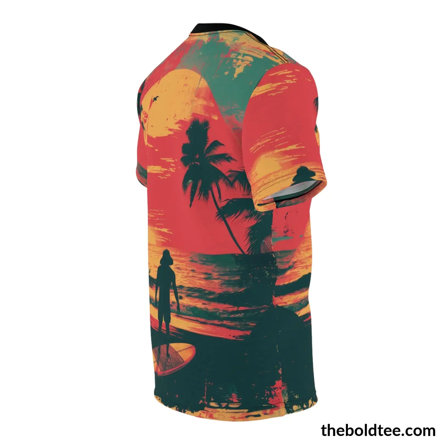 Vintage Summer Beach Tee - Premium All Over Print Crewneck Shirt Prints