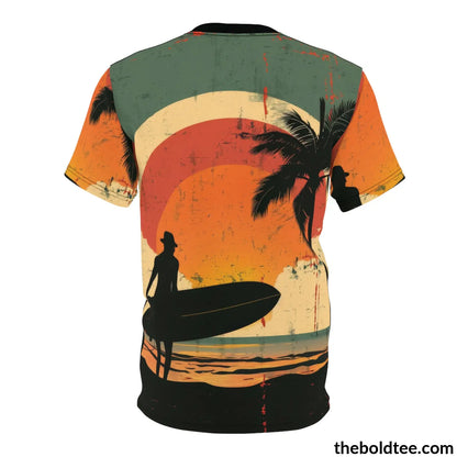 Vintage Summer Beach Tee - Premium All Over Print Crewneck Shirt Prints