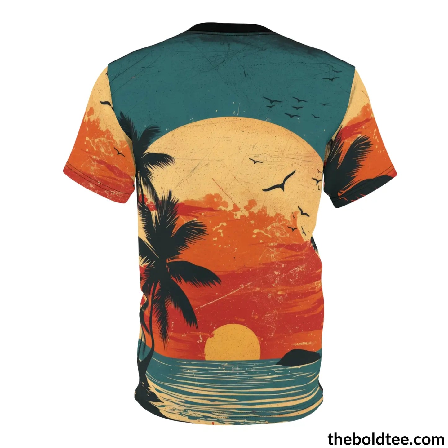 Vintage Summer Beach Tee - Premium All Over Print Crewneck Shirt Prints