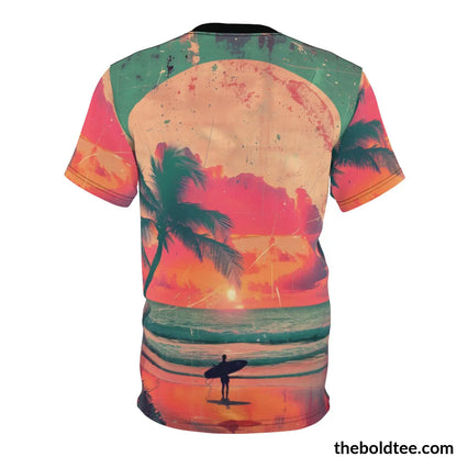 Vintage Summer Beach Tee - Premium All Over Print Crewneck Shirt Prints