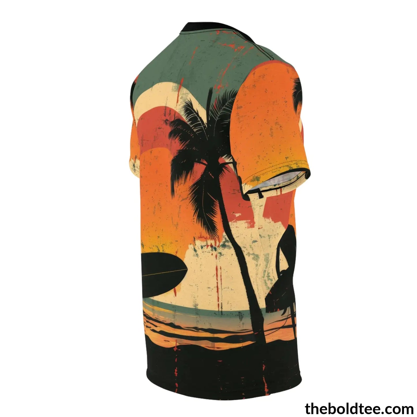 Vintage Summer Beach Tee - Premium All Over Print Crewneck Shirt Prints