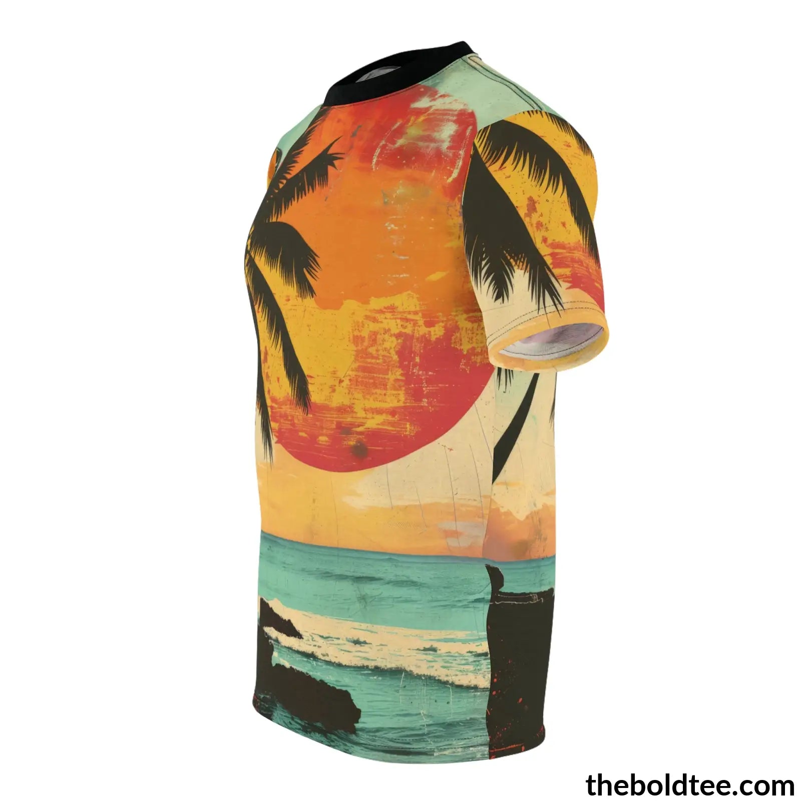 Vintage Summer Beach Tee - Premium All Over Print Crewneck Shirt Prints