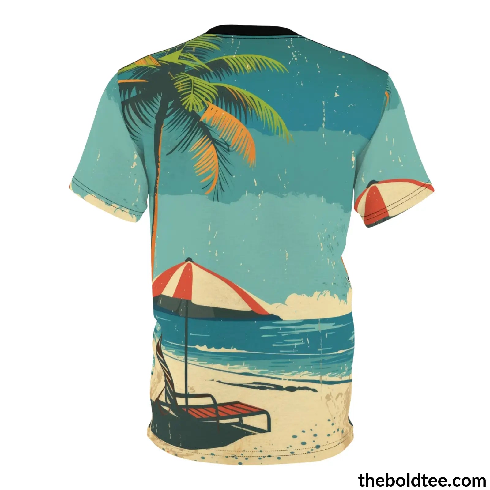 Vintage Summer Beach Tee - Premium All Over Print Crewneck Shirt Prints