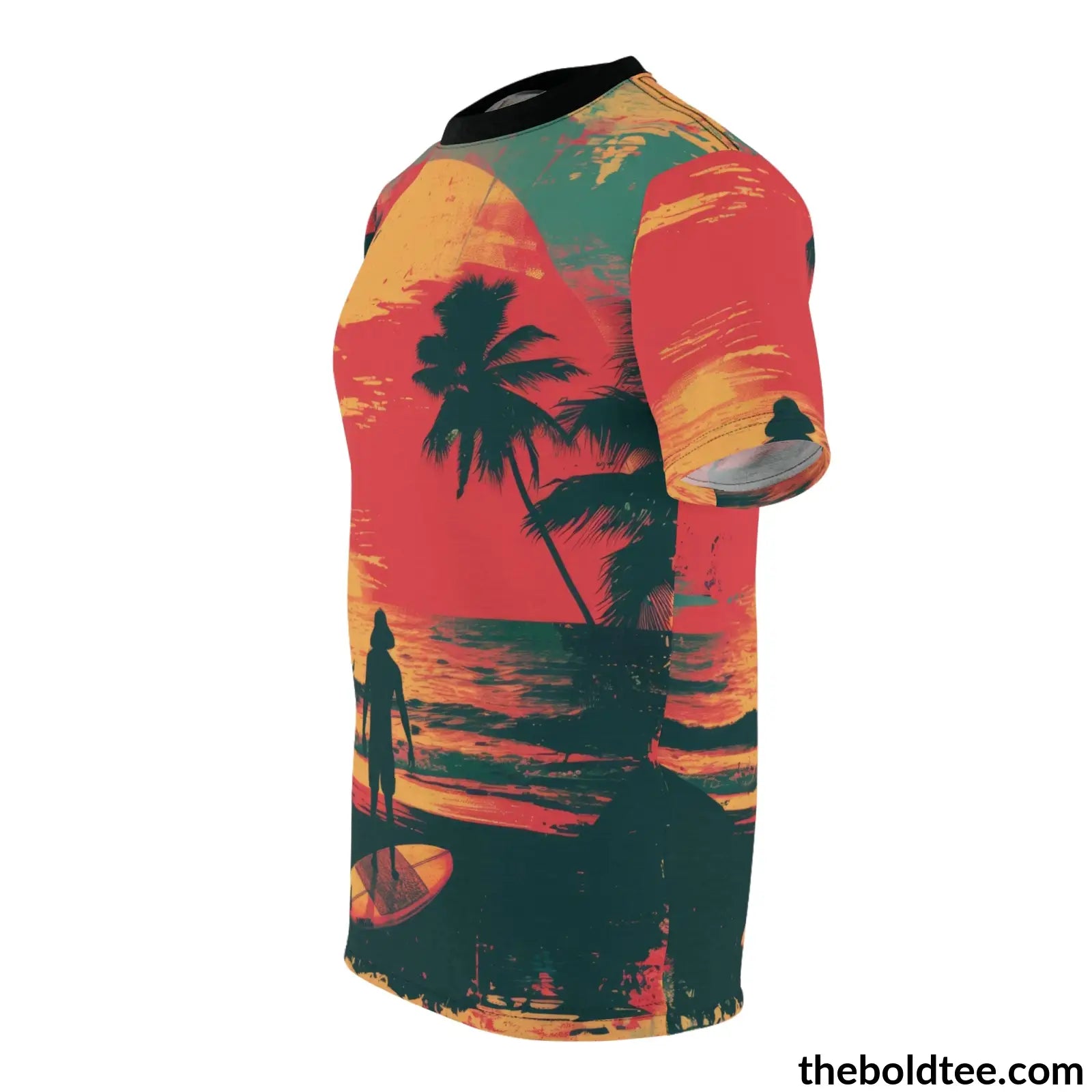 Vintage Summer Beach Tee - Premium All Over Print Crewneck Shirt Prints