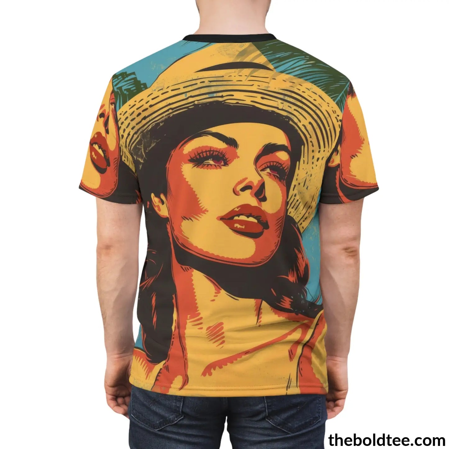 Vintage Summer Beauty Tee - Premium All Over Print Crewneck Shirt Prints