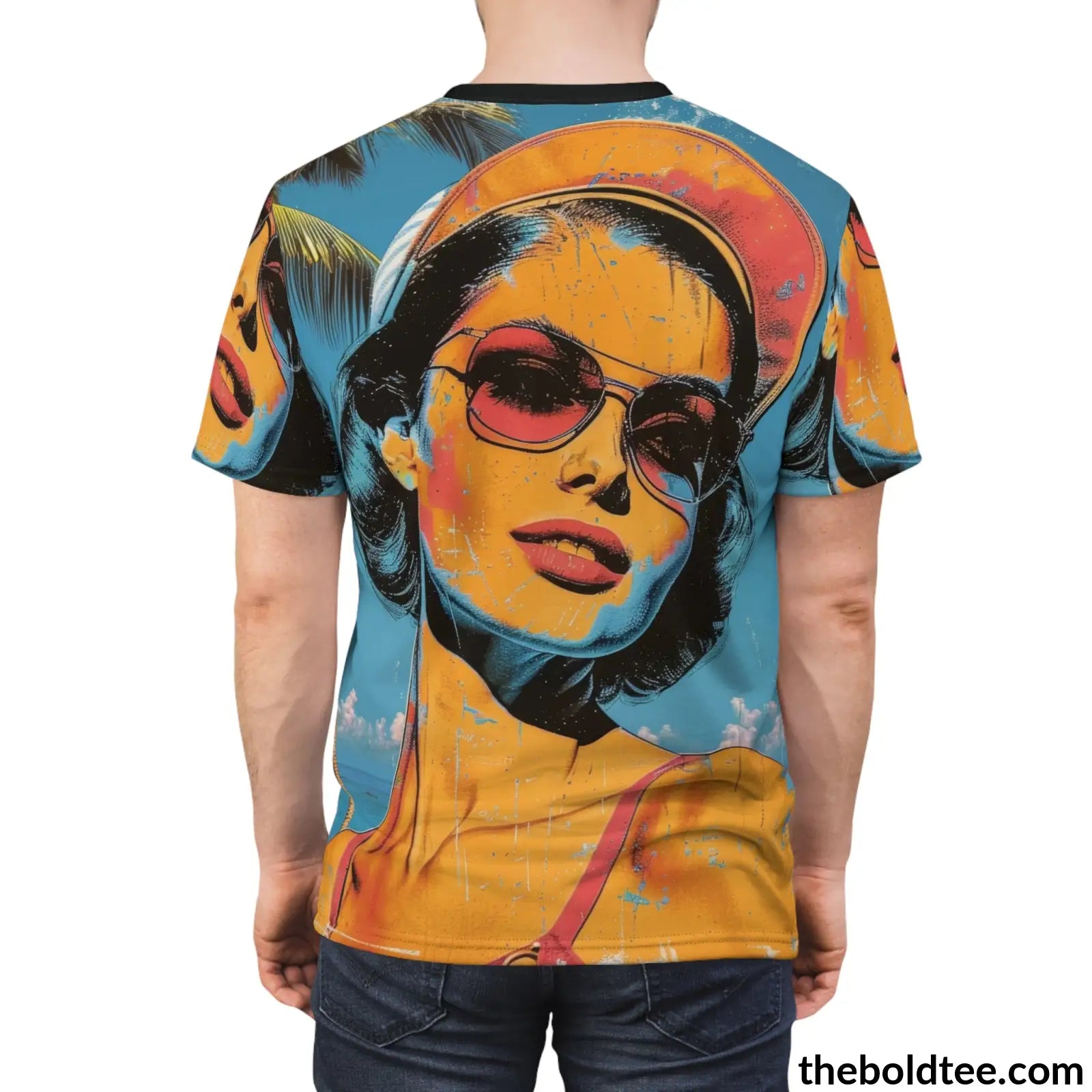 Vintage Summer Beauty Tee - Premium All Over Print Crewneck Shirt Prints