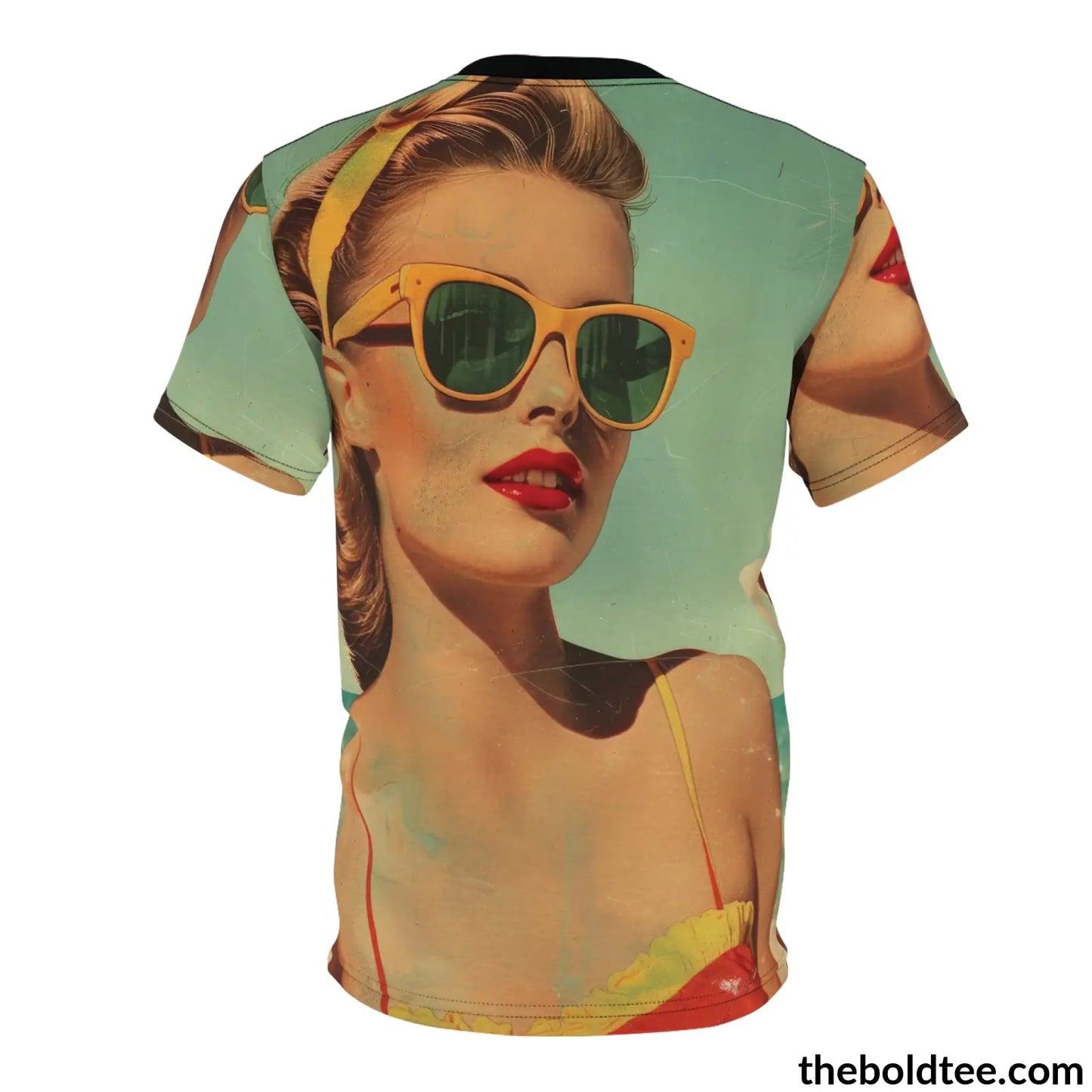 Vintage Summer Beauty Tee - Premium All Over Print Crewneck Shirt Prints