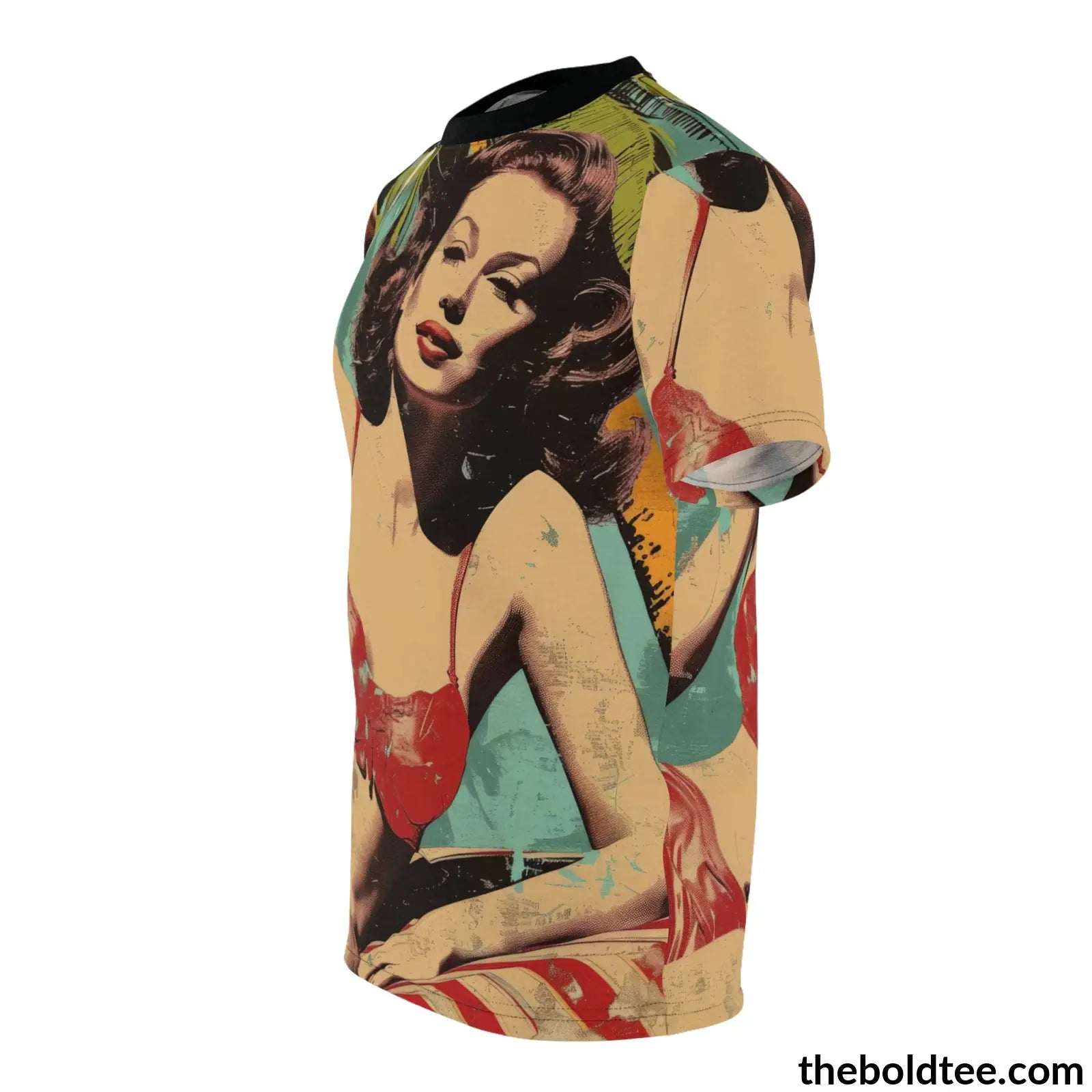 Vintage Summer Beauty Tee - Premium All Over Print Crewneck Shirt Prints