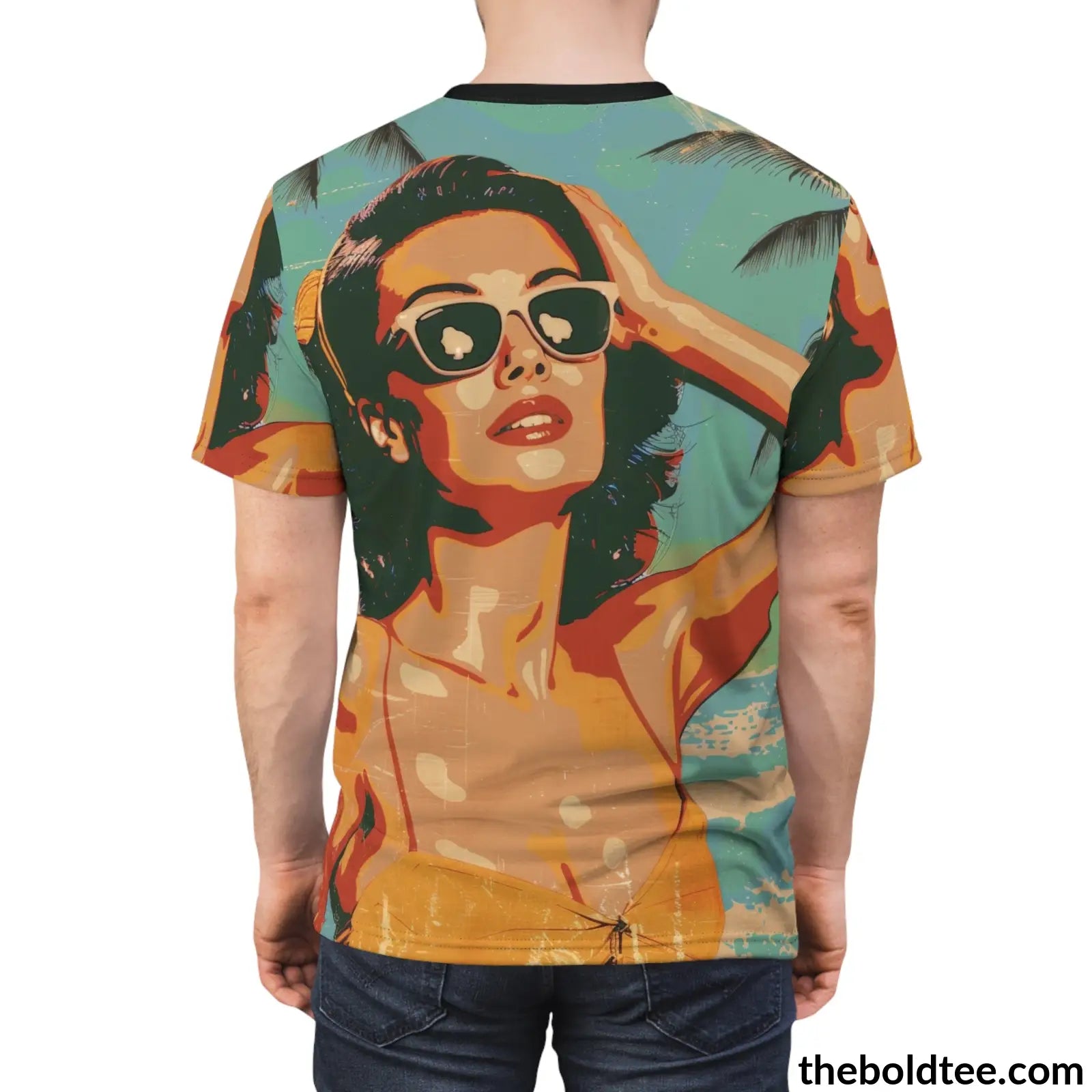 Vintage Summer Beauty Tee - Premium All Over Print Crewneck Shirt Prints