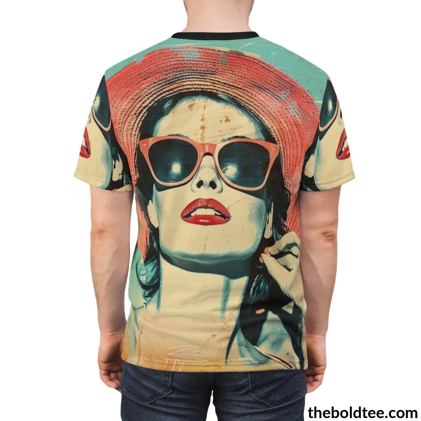 Vintage Summer Beauty Tee - Premium All Over Print Crewneck Shirt Prints