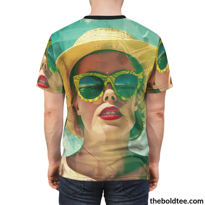 Vintage Summer Beauty Tee - Premium All Over Print Crewneck Shirt Prints