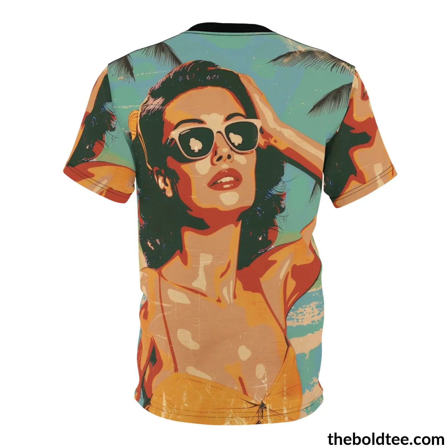 Vintage Summer Beauty Tee - Premium All Over Print Crewneck Shirt Prints