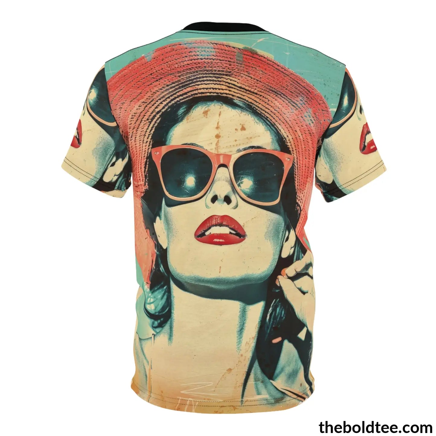 Vintage Summer Beauty Tee - Premium All Over Print Crewneck Shirt Prints