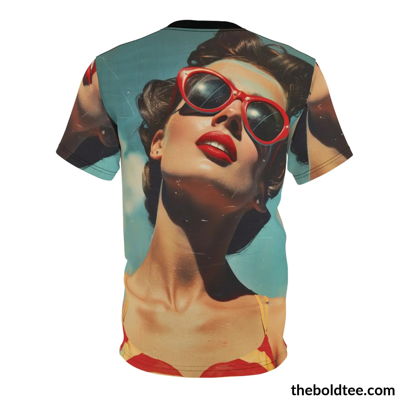 Vintage Summer Beauty Tee - Premium All Over Print Crewneck Shirt Prints