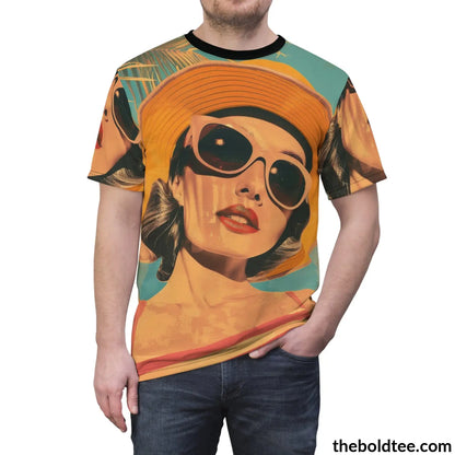 Vintage Summer Beauty Tee - Premium All Over Print Crewneck Shirt Prints