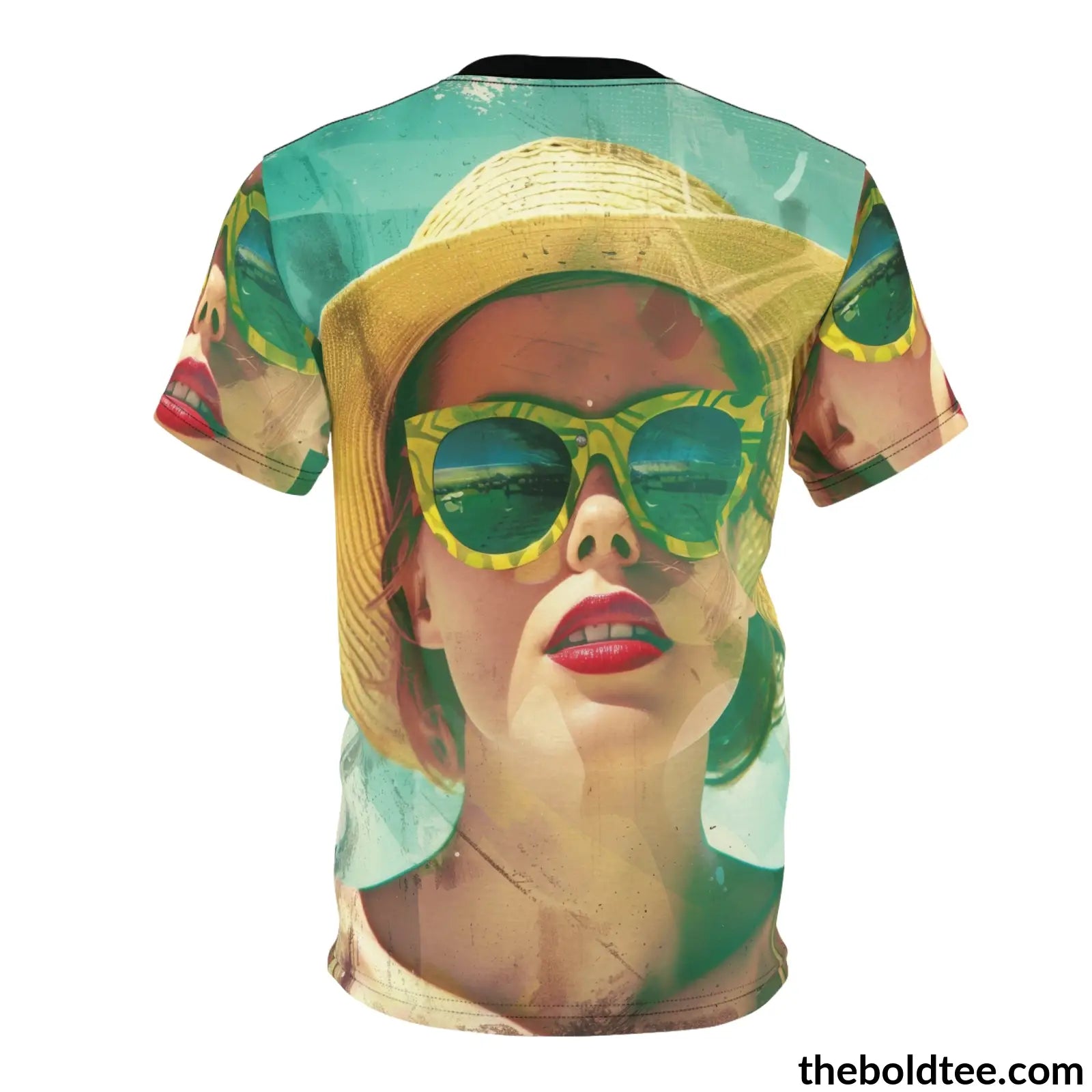 Vintage Summer Beauty Tee - Premium All Over Print Crewneck Shirt Prints