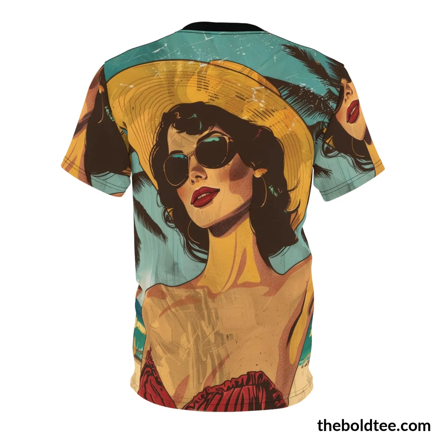 Vintage Summer Beauty Tee - Premium All Over Print Crewneck Shirt Prints