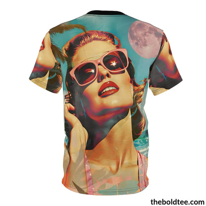 Vintage Summer Beauty Tee - Premium All Over Print Crewneck Shirt Prints