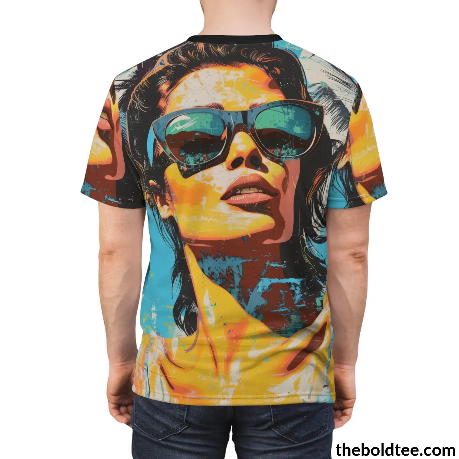 Vintage Summer Beauty Tee - Premium All Over Print Crewneck Shirt Prints