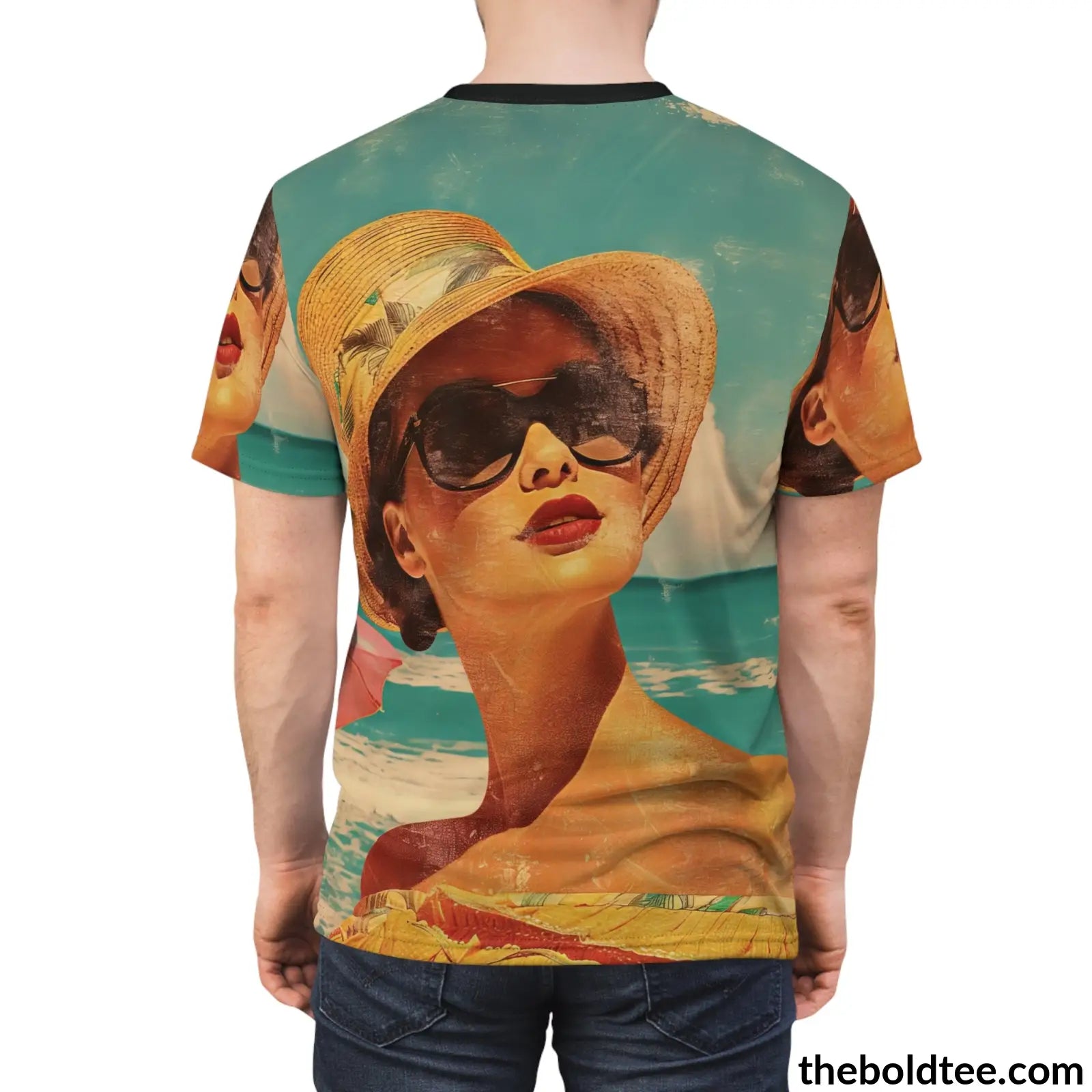 Vintage Summer Beauty Tee - Premium All Over Print Crewneck Shirt Prints