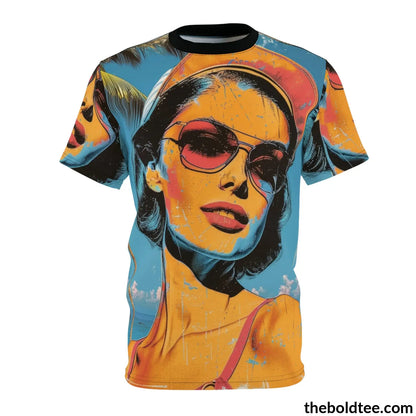 Vintage Summer Beauty Tee - Premium All Over Print Crewneck Shirt S Prints