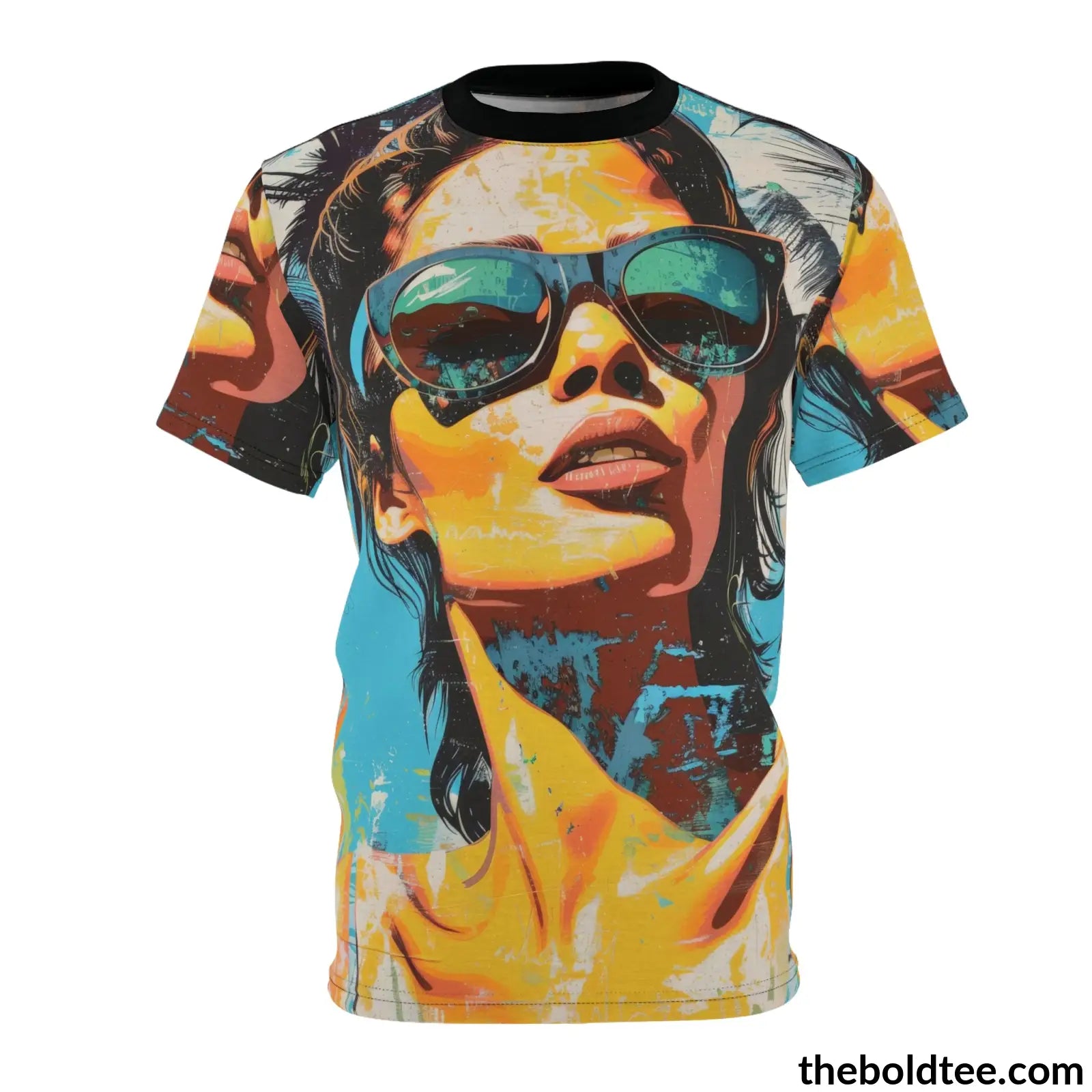 Vintage Summer Beauty Tee - Premium All Over Print Crewneck Shirt S Prints