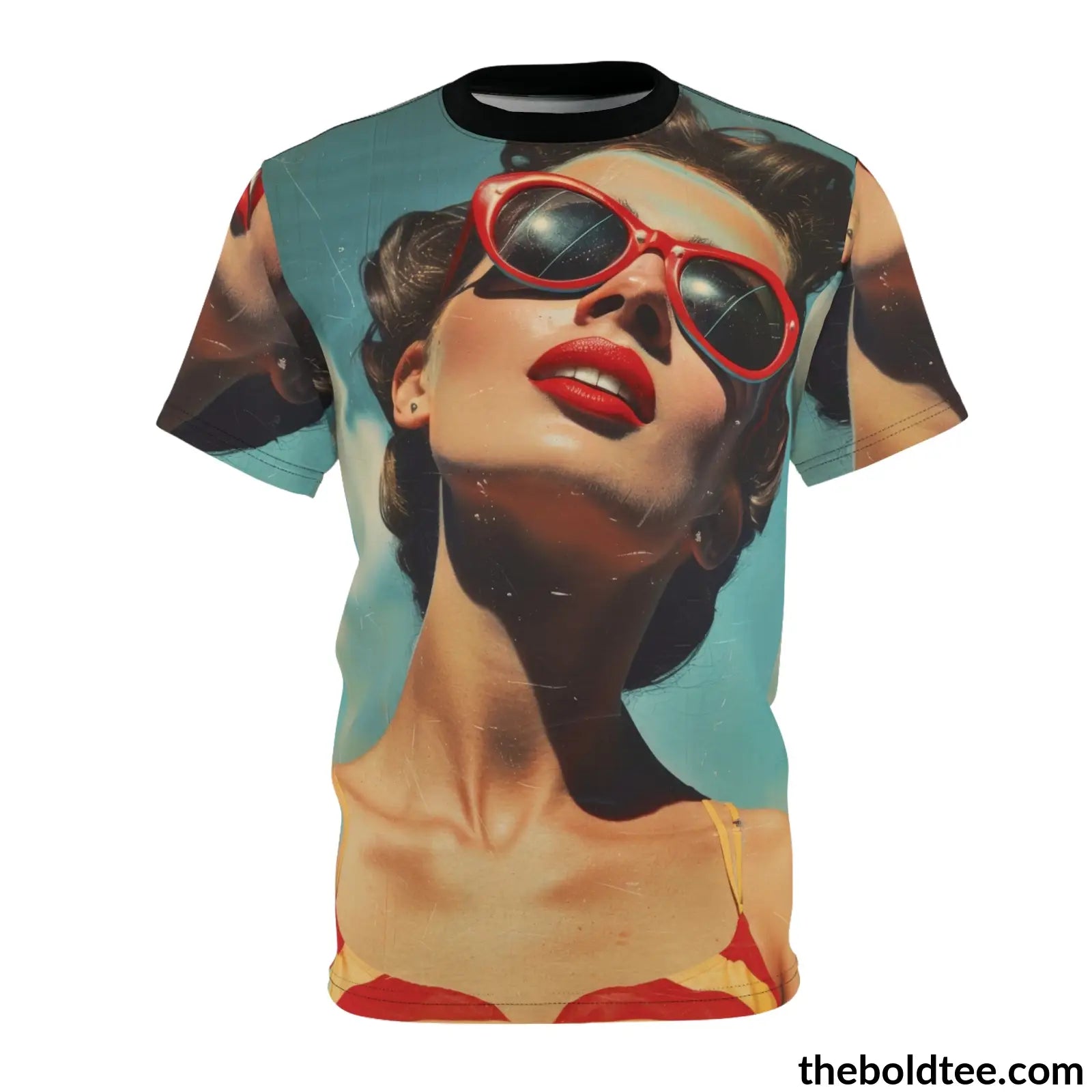 Vintage Summer Beauty Tee - Premium All Over Print Crewneck Shirt S Prints