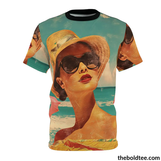 Vintage Summer Beauty Tee - Premium All Over Print Crewneck Shirt S Prints