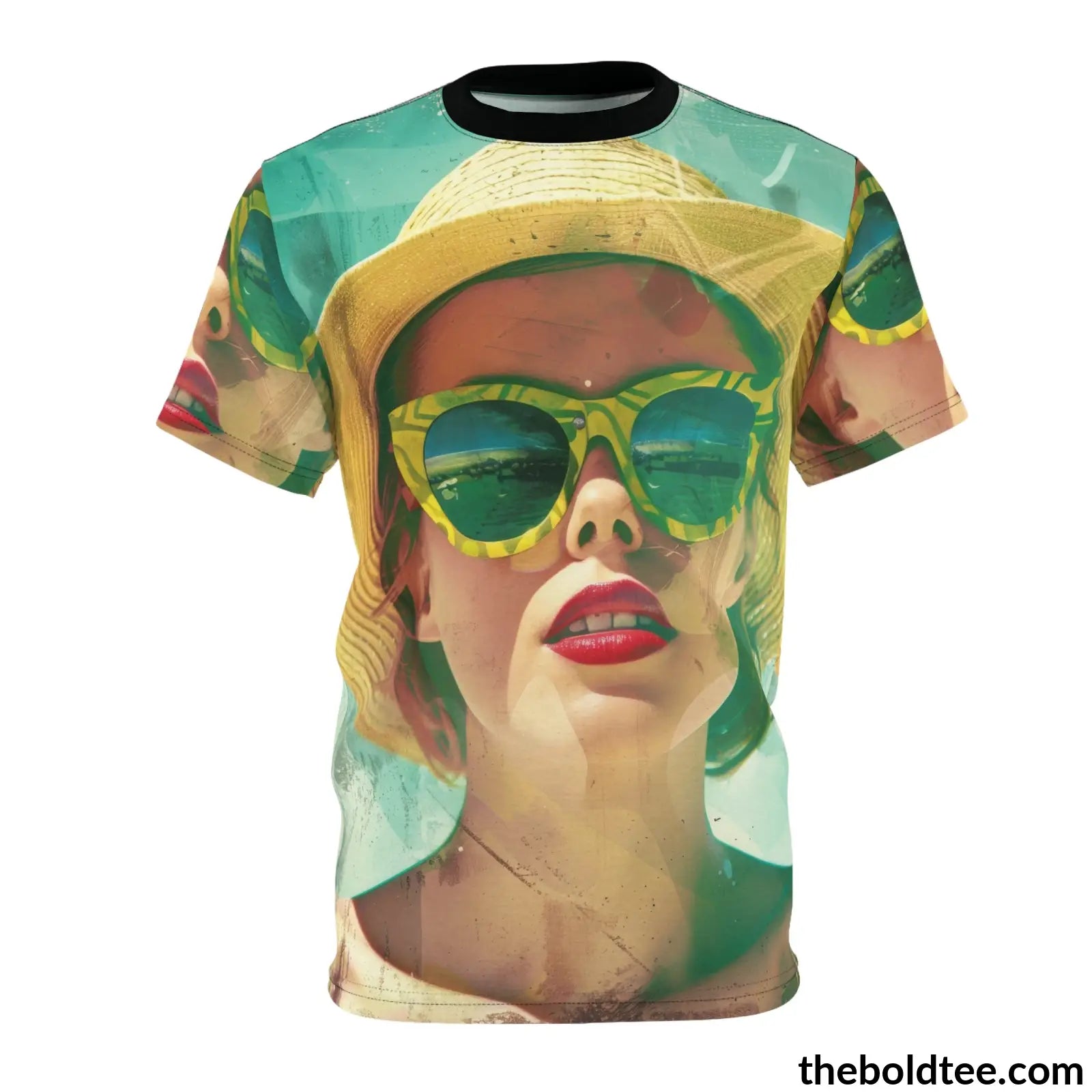 Vintage Summer Beauty Tee - Premium All Over Print Crewneck Shirt S Prints