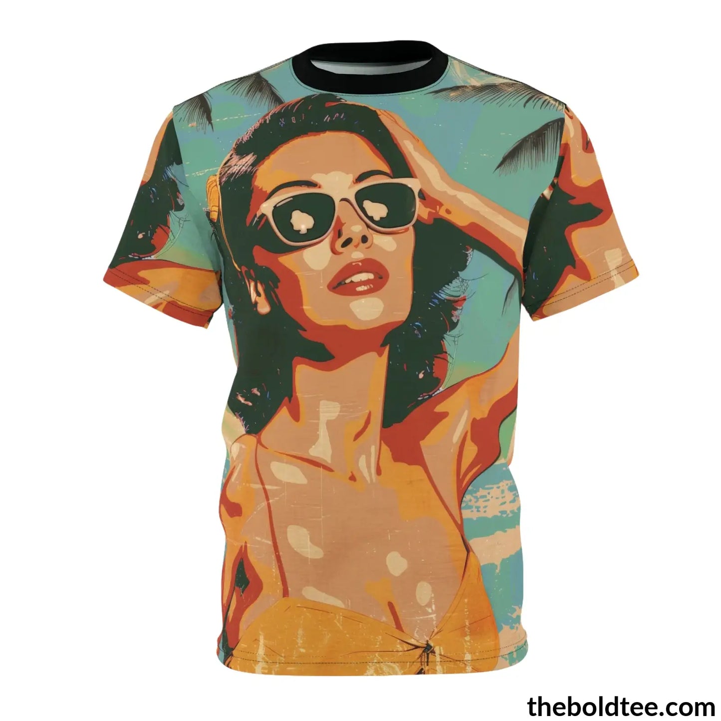 Vintage Summer Beauty Tee - Premium All Over Print Crewneck Shirt S Prints