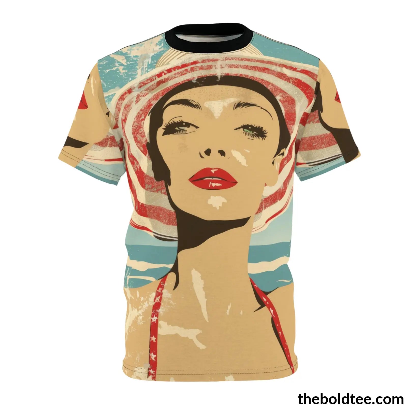 Vintage Summer Beauty Tee - Premium All Over Print Crewneck Shirt S Prints