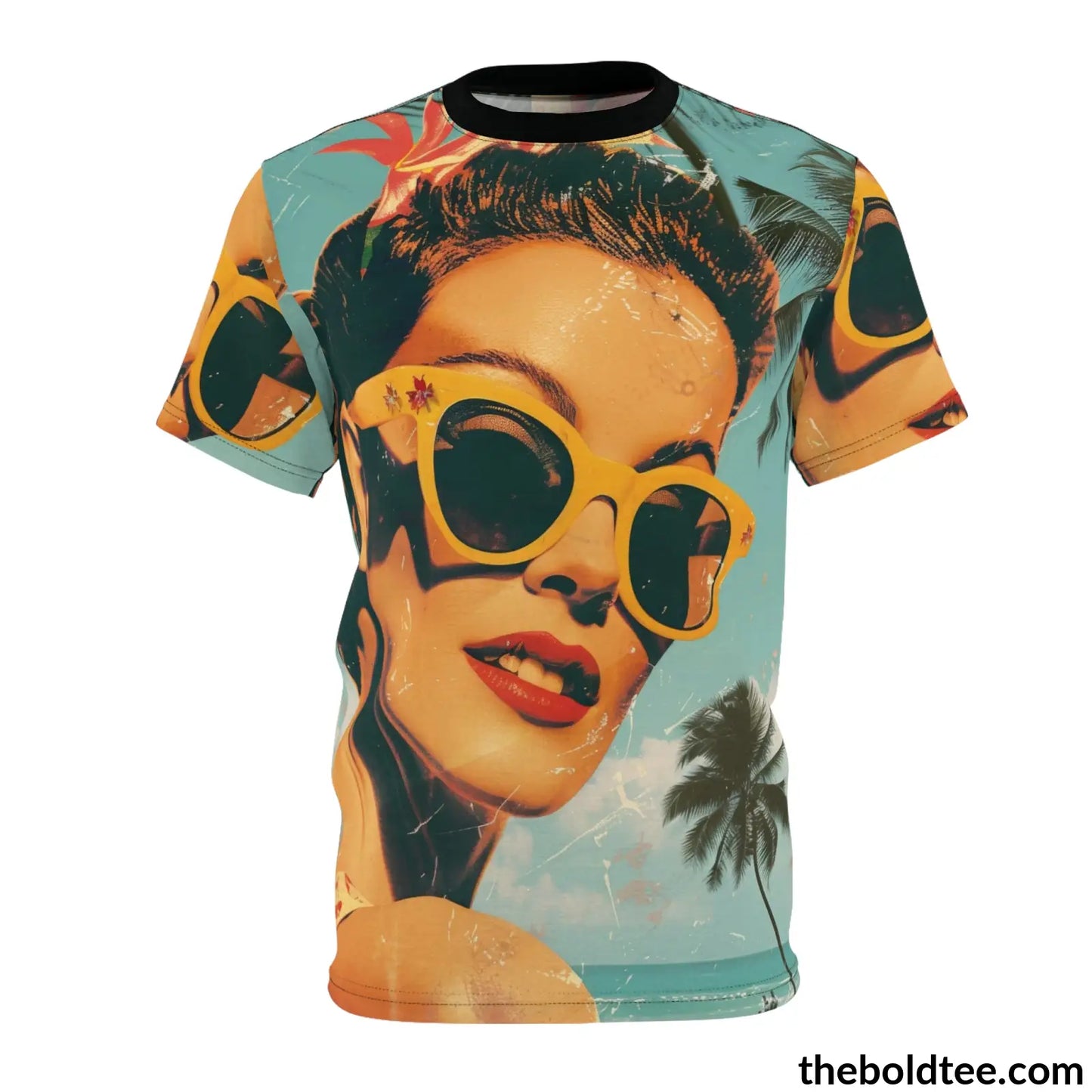 Vintage Summer Beauty Tee - Premium All Over Print Crewneck Shirt S Prints