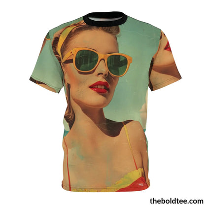 Vintage Summer Beauty Tee - Premium All Over Print Crewneck Shirt S Prints