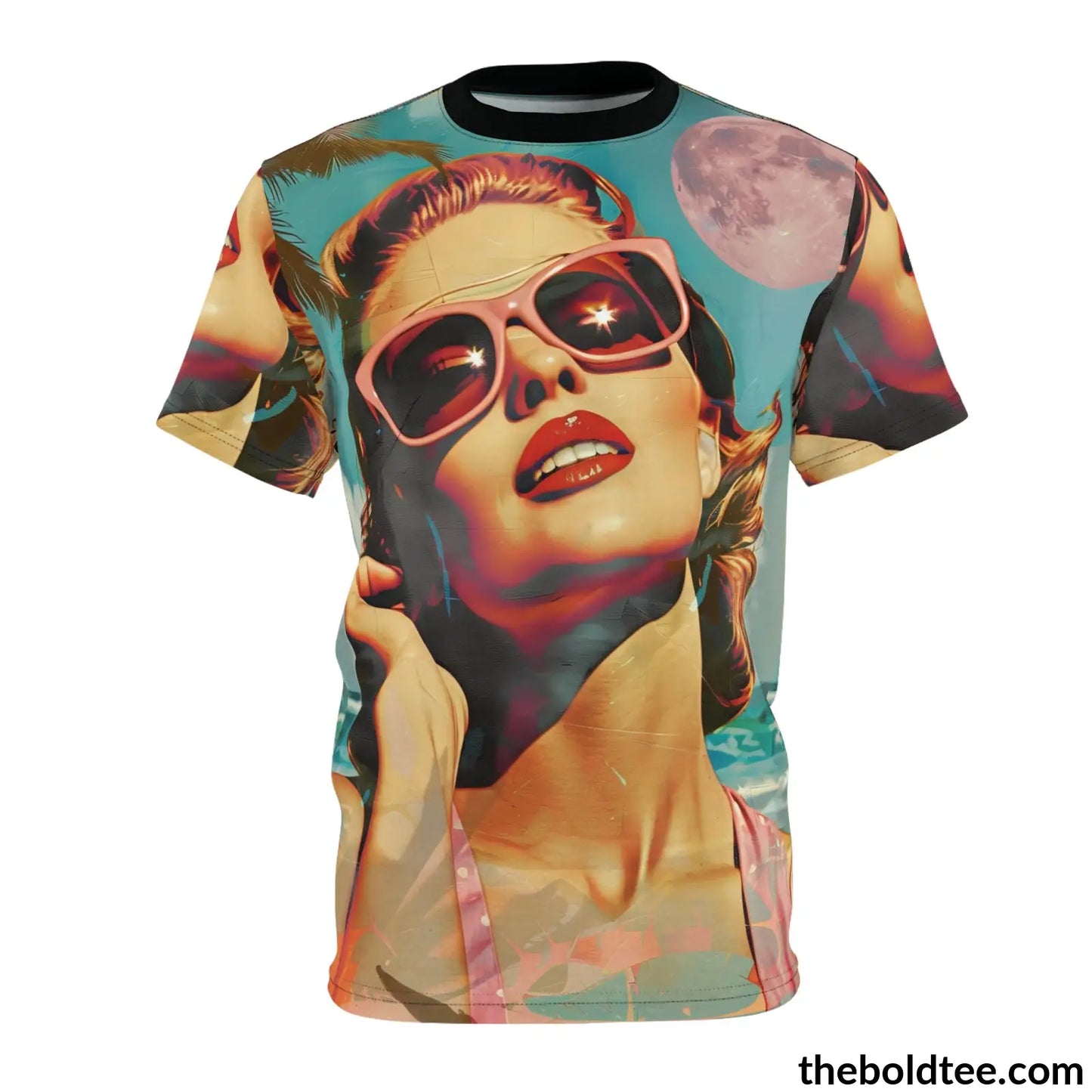 Vintage Summer Beauty Tee - Premium All Over Print Crewneck Shirt S Prints