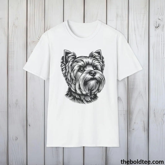 Vintage Yorkshire Terrier Dog Tee - Sustainable & Soft Cotton Crewneck Unisex T - Shirt 9 Bold