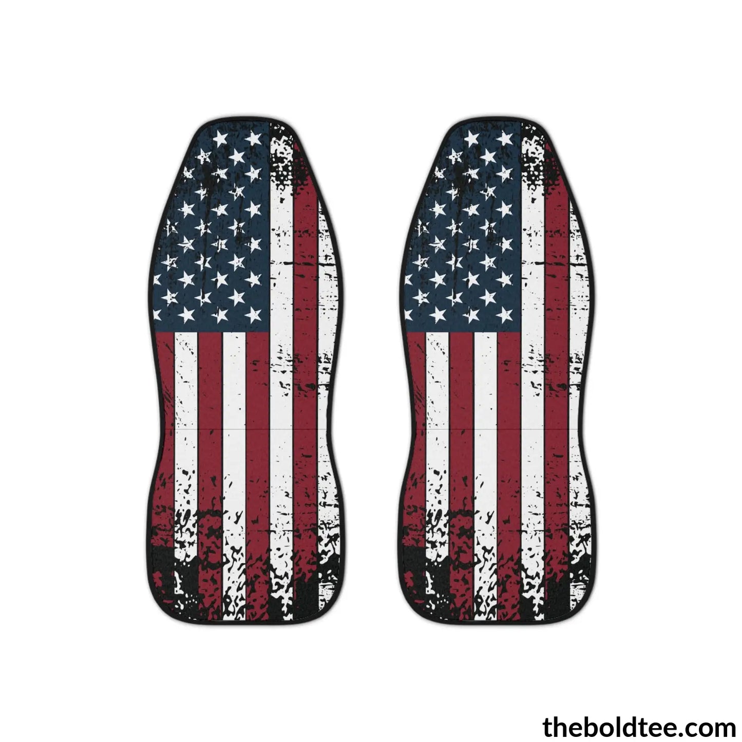 Weathered Us Flag Car Seat Covers (2 Pcs.) All Over Prints